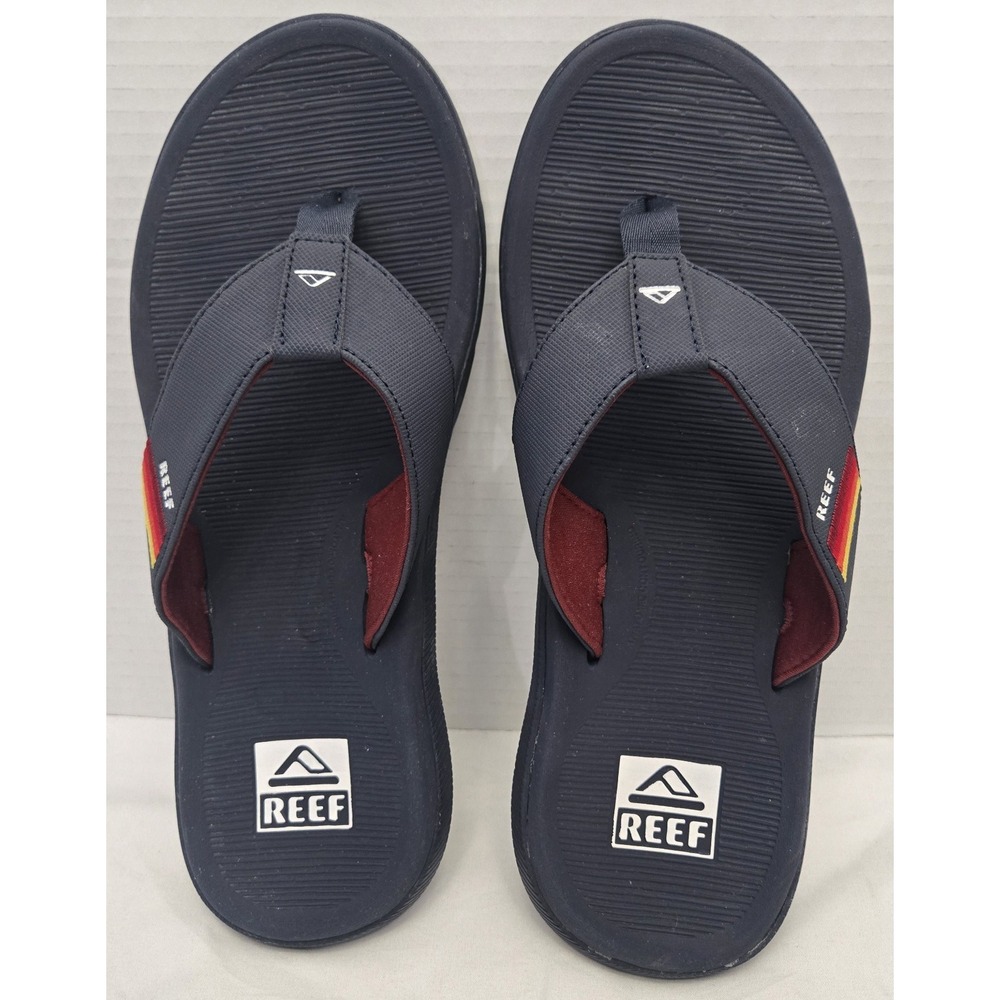 Reef Men's Santa Ana Flip Flops Navy Blue Water-Friendly Comfort Sandals Size 9